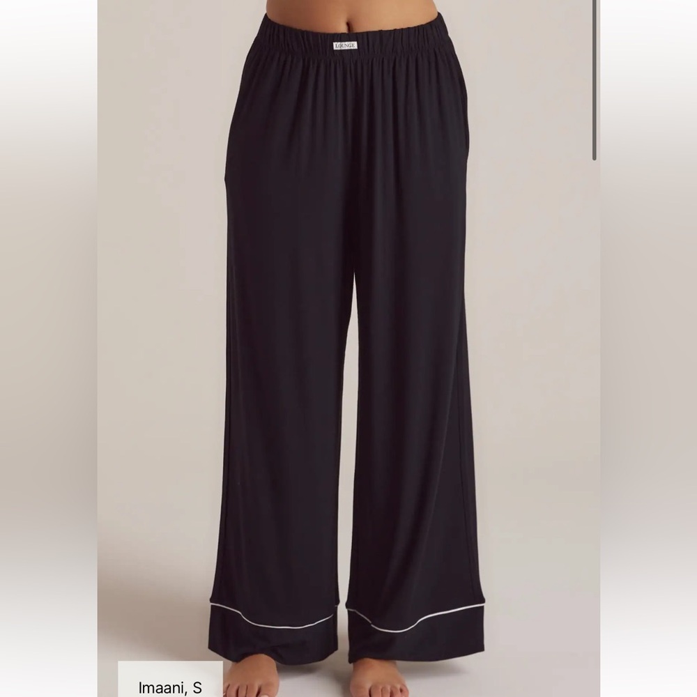 LOUNGE MODAL PYJAMA BOTTOMS BLACK-S